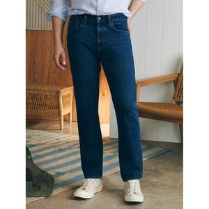 Faherty Men's Feel Good Denim Special Weave Dark Wash Jeans Straight Leg Size 28